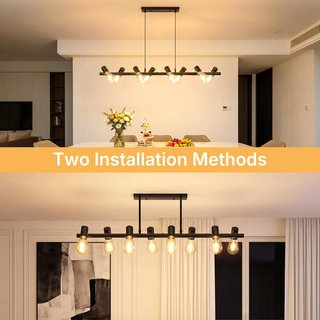 VIVALET Lámpara 8 luces E27 Altura Giro 350° Negro