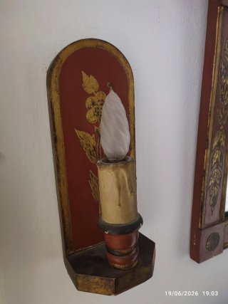Conjunto Decorativo Antiguo: Espejo y Apliques