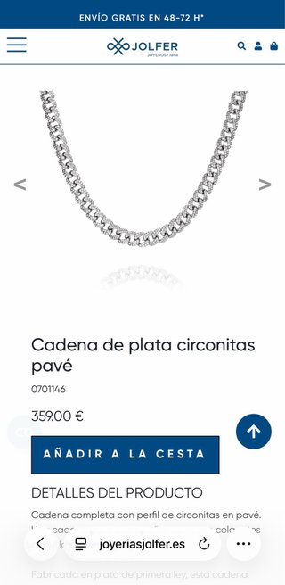 Cadena cubana plata con piedras