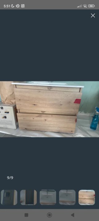 Mueble de baño madera y porcelana