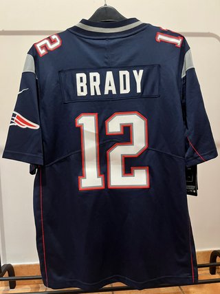 Camiseta NFL Brady Patriots Nueva Bordada L Azul
