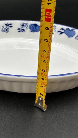 Pirofila Ovale Ceramica Blu Vintage