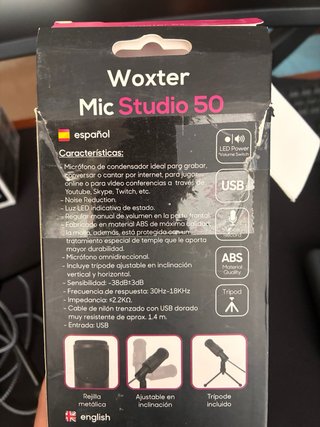 Micrófono Wooxter USB Negro