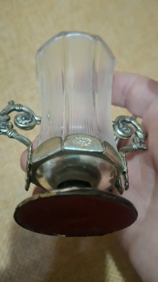 Coppia bicchieri vintage vetro e argento