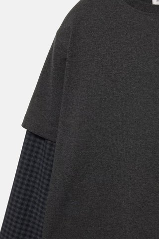 Camiseta Pull&Bear oversize en gris oscuro, nueva