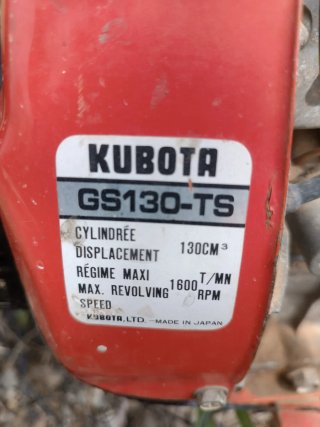Rotovator Kubota GS130-TS para piezas