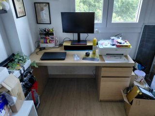 Escritorio Ikea MALM Roble con Cajonera