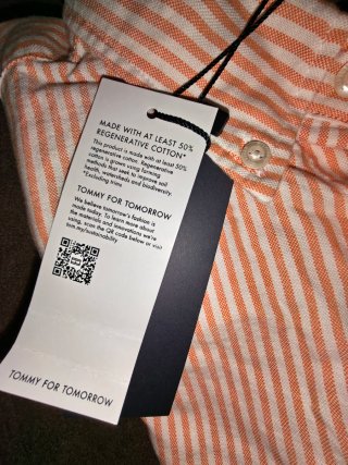 Camisa Tommy Hilfiger Rayas Naranja Original