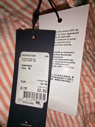 Camisa Tommy Hilfiger Rayas Naranja Original