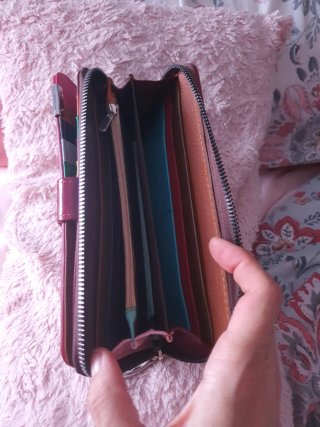 Billetera de piel multicolor