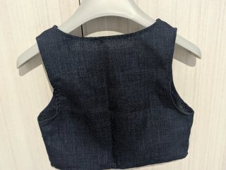 Set elegante neonato 12-18 mesi bianco e blu gilet