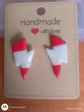 Pendientes Rayo Verde y Blanco