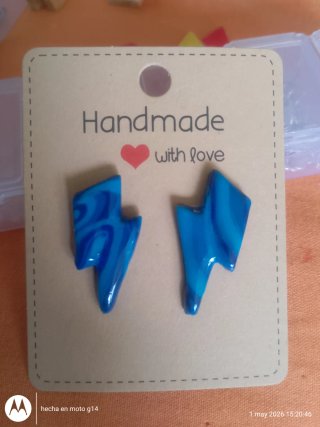 Pendientes Rayo Verde y Blanco