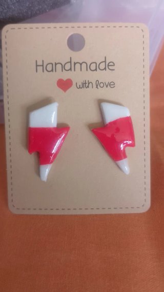 Pendientes Rayo Verde y Blanco