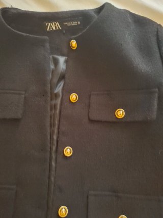 Chaqueta Tweed Zara Negra