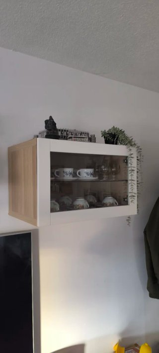Mueble Salón Besta Ikea Madera y Cristal