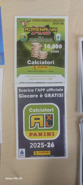 Codici Panini Calciatori Adrenalyn XL