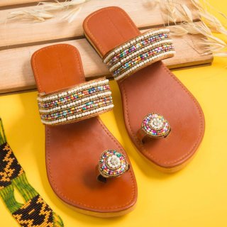 Sandalias hechas a mano multicolor