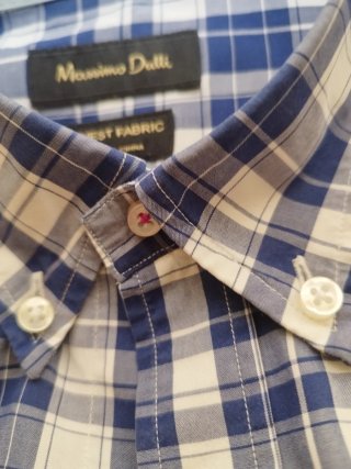 Camisa Massimo Dutti cuadros azul y blanco