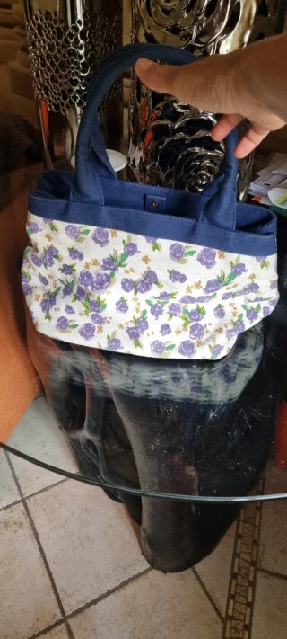 Borsa FixDesign con fiori viola