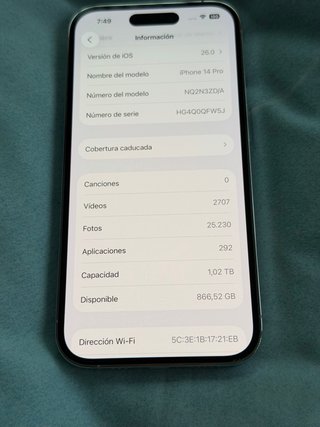 iPhone 14 Pro 1TB Plata