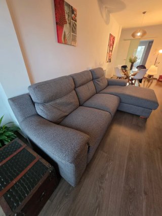 Sofá modular gris tela
