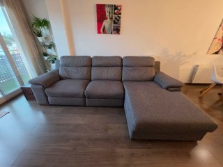 Sofá modular gris tela