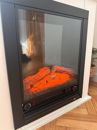 Chimenea Eléctrica Blanca y Negra
