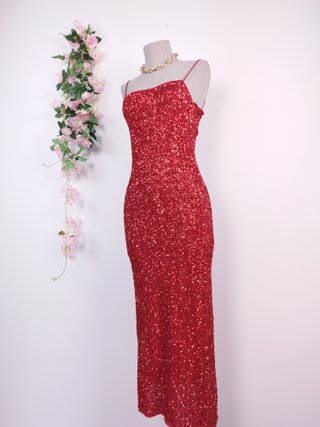 NUEVO Vestido Fiesta  Zara Noche  Lentejuelas Rojo