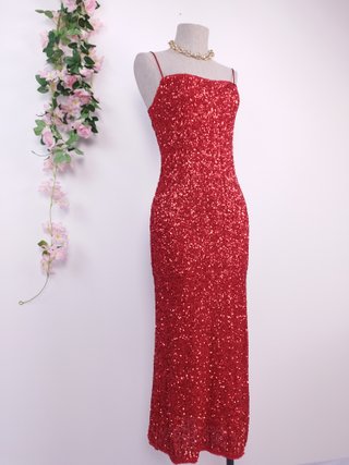 NUEVO Vestido Fiesta  Zara Noche  Lentejuelas Rojo
