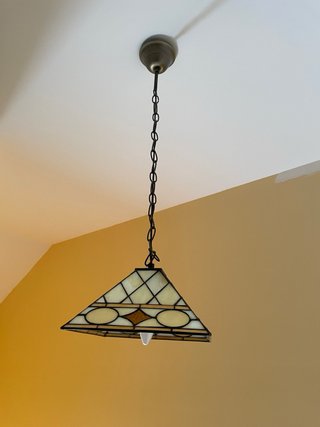 Lámpara colgante cristal y metal
