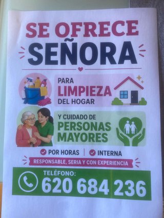 Se ofrece señora como interna.Excelentes refereren