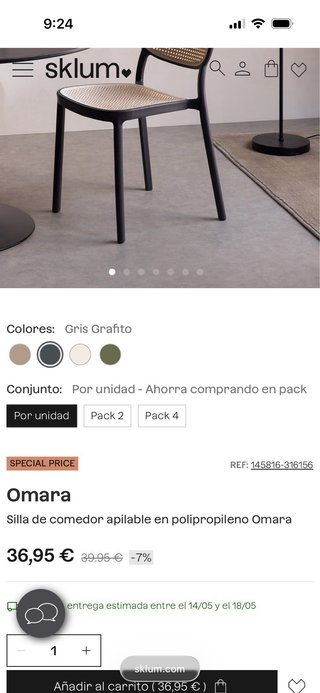 Pack 4 Sillas Omara Sklum