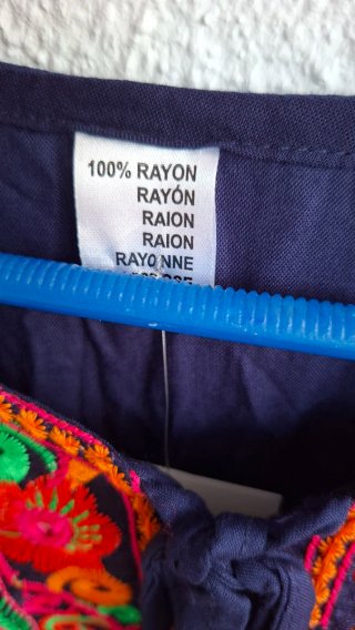 Túnica bordada multicolor talla única