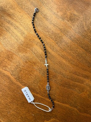 Bracciale Marlù Rosario con Croce Argento Nero