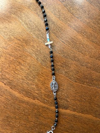 Bracciale Marlù Rosario con Croce Argento Nero