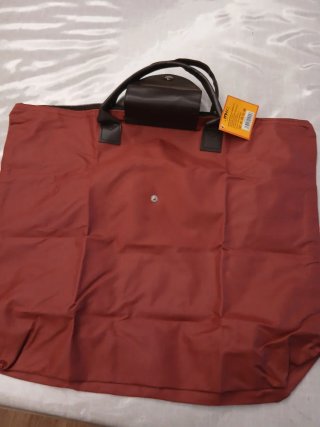 Borsa shopper marrone e rossa