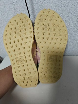 Zapatillas Lacoste Mujer Beige/Rosa Casi Nuevas