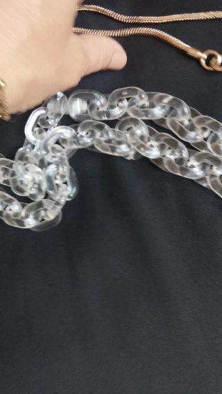 Lote Colgantes Móvil Dorado y Cadena Transparente