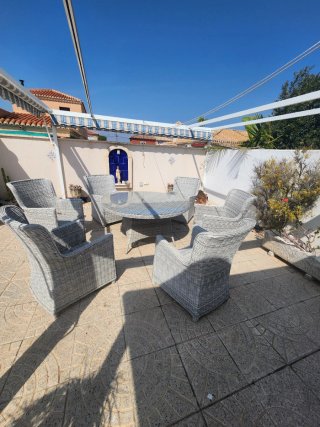 Conjunto Comedor Jardín 6 Sillas Ratán