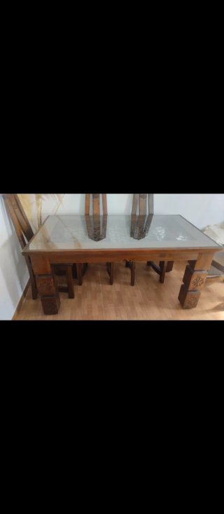 Silla de comedor madera tallada