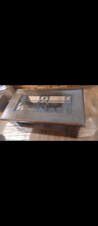 Conjunto salón comedor Bali,madera tallada y forja