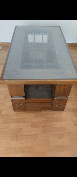 Conjunto salón comedor Bali,madera tallada y forja