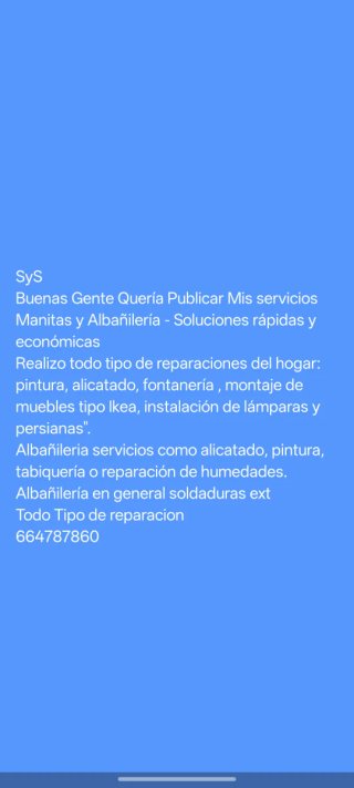 Manita del hogar y albañilería