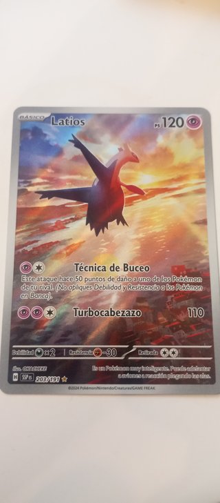 Latios Pokémon Carta 203/191 surging sparks SR