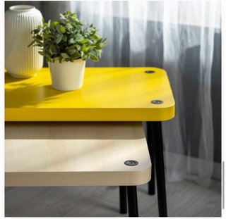 Mesa nido amarilla y beige Ikea - SONHULT