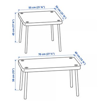 Mesa nido amarilla y beige Ikea - SONHULT