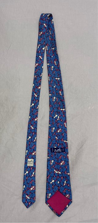 Cravatta Hermès Blu, Rosso e Bianca