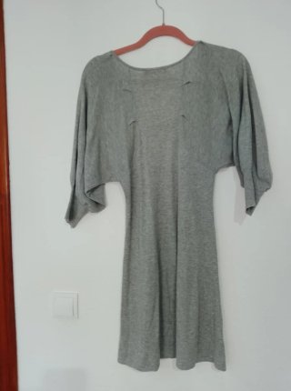 Vestido Zara gris adornos M/38
