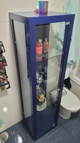 Vitrina de cristal azul